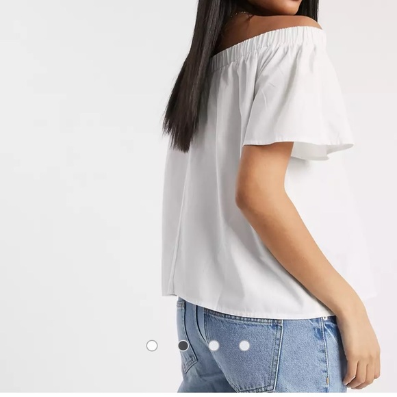 ASOS DESIGN Maternity cotton off shoulder top in ivory - Picture 4 of 4